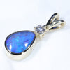 Natural Australian Boulder Opal and Diamond Gold Pendant (7mm x 5mm) Code - ESP96