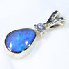 10k Gold - Solid Boulder Opal - Natural Diamond