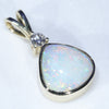 Coober Pedy White Opal and Diamond Gold Pendant (8.5mm x 8mm) Code - ESP98