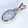 10k Gold - Solid Boulder Opal - Natural Diamond