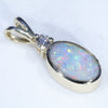 Natural Australian Boulder Opal and Diamond Gold Pendant (9mm x 5.5mm) Code - ESP99