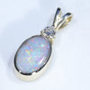 Natural Australian Boulder Opal and Diamond Gold Pendant (9mm x 5.5mm) Code - ESP99