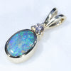 10k Gold- Solid Boulder Opal - Natural Diamond