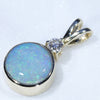 Natural Australian Boulder Opal and Diamond Gold Pendant (7.5mm x 7.5mm) Code - ESP100