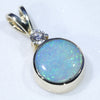 Natural Australian Boulder Opal and Diamond Gold Pendant (7.5mm x 7.5mm) Code - ESP100