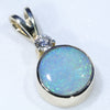 Natural Australian Boulder Opal and Diamond Gold Pendant (7.5mm x 7.5mm) Code - ESP100