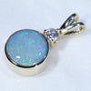10k Gold - Solid Boulder Opal - Natural Diamond