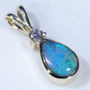 Natural Australian Boulder Opal and Diamond Gold Pendant (7mm x 5mm) Code - ESP87
