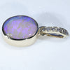 Gold Opal Pendant Side View