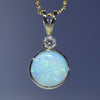 Natural Australian Boulder Opal Gold and Diamond Pendant