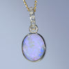 Natural Australian Crystal Opal Gold and Diamond Pendant