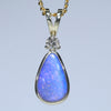 Natural Australian Boulder Opal Gold and Diamond Pendant