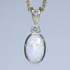 Natural Australian Boulder Opal and Diamond Gold Pendant (9mm x 5.5mm) Code - ESP99
