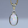 Natural Australian Boulder Opal Gold and Diamond Pendant