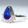 Natural Australian Boulder Opal and Diamond Gold Ring - Size 6.5 US Code EJJ32
