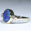 10k Gold - Solid Black Opal - Natural Diamonds