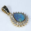 Natural Australian Boulder Opal and Diamond 18k Gold  Pendant (8mm x 6mm) Code - EP33