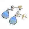 Australian Boulder Opal Gold Earrings (9 x 7mm) Code GE112