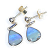 Australian Boulder Opal Gold Earrings (9 x 7mm) Code GE112