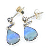 Australian Boulder Opal Gold Earrings (9 x 7mm) Code GE112