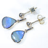 Australian Boulder Opal Gold Earrings (9 x 7mm) Code GE112