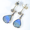 Australian Boulder Opal Gold Earrings (9 x 7mm) Code GE112
