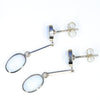 Coober Pedy White Opal Gold Earrings (9 x 6mm) Code GE106