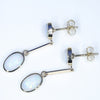 Coober Pedy White Opal Gold Earrings (9 x 6mm) Code GE106