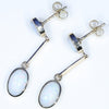Coober Pedy White Opal Gold Earrings (9 x 6mm) Code GE106