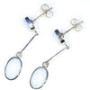 Coober Pedy White Opal Gold Earrings (9 x 6mm) Code GE106