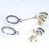Gold Opal Earrings Rear View