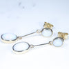 Coober Pedy White Opal Gold Earrings (9 x 6mm) Code GE106