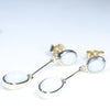 Coober Pedy White Opal Gold Earrings (9 x 6mm) Code GE106