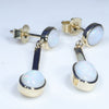 Coober Pedy White Opal Gold Earrings (9 x 6mm) Code GE106