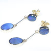 Natural Australian Boulder Opal Gold Earrings (9 x 6.5mm) Code GE107