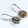 Natural Australian Boulder Matrix Opal Gold Earrings (8mm x 8mm) Code GE108