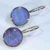 Natural Australian Boulder Opal Gold Earrings (11 x 11mm) Code GE109