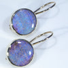 Natural Australian Boulder Opal Gold Earrings (11 x 11mm) Code GE109