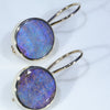 Natural Australian Boulder Opal Gold Earrings (11 x 11mm) Code GE109