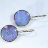 Natural Australian Boulder Opal Gold Earrings (11 x 11mm) Code GE109