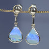 Natural Australian Boulder Opal Gold Drop Earring Studs