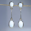 Coober Pedy White Opal Gold Earrings (9 x 6mm) Code GE106