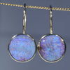 Natural Australian Boulder Opal Gold Earrings (11 x 11mm) Code GE109