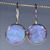 Natural Australian Boulder Opal Gold Earrings (11 x 11mm) Code GE109