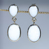 Coober Pedy White Opal Gold Earrings (11 x 7.5mm) Code GE96