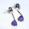 Gold Stud Opal Drop Earrings