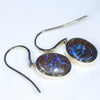 Natural Australian Boulder Matrix Opal Gold Earrings (12mm x 8.5mm) Code GE104