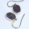 Natural Australian Boulder Matrix Opal Gold Earrings (12mm x 8.5mm) Code GE104