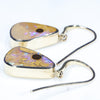 Gold Opal Earrings Side View