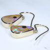 Natural Australian Boulder Opal Gold Earrings (15 x 10.5mm) Code GE103